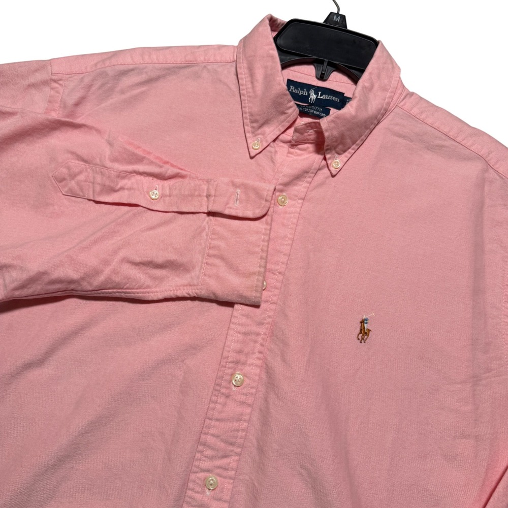 Ralph Lauren Yarmouth Pink Oxford Shirt Mens 16.5 33 Long Sleeve Button Down